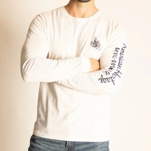 Devil-Dog Dungarees Long Sleeve Graphic Tee Ivory Size XL